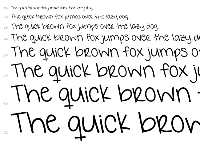 KG I Want Crazy font waterfall